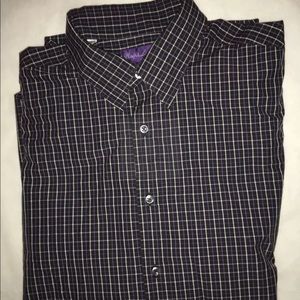 Ralph Lauren Purple Label Plaid Dress Shirt Sz 17